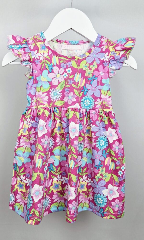 Vestido Beba Jersey Alg. Floreado c/Bolado *LIQUIDACIÓN*