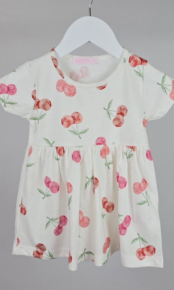 Vestido Beba Jersey Alg. Cerezas cManguita LIQUIDACIÓN