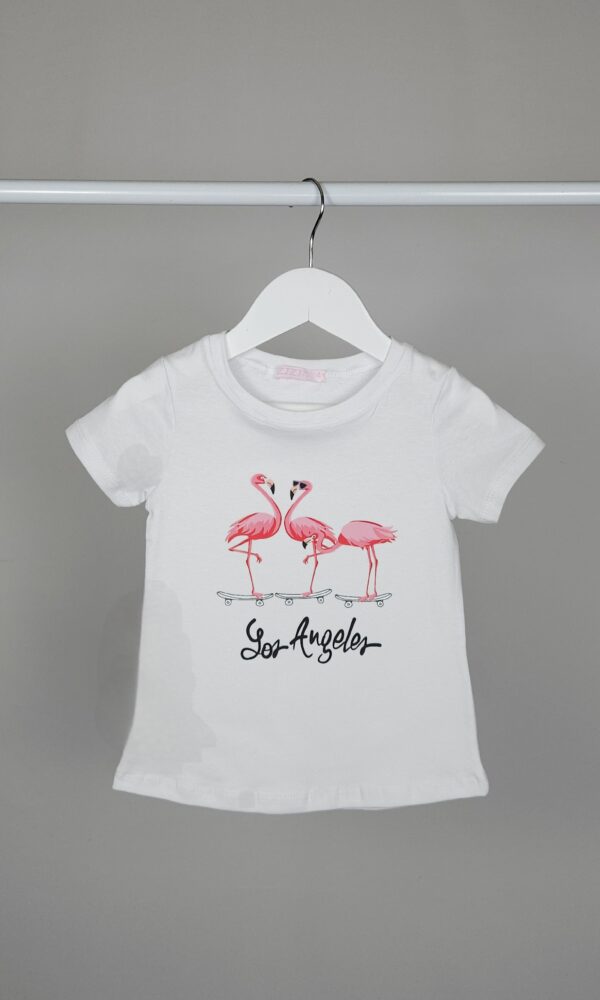 Remera Nena Algodon Lycra 3 Flamencos Los Angeles