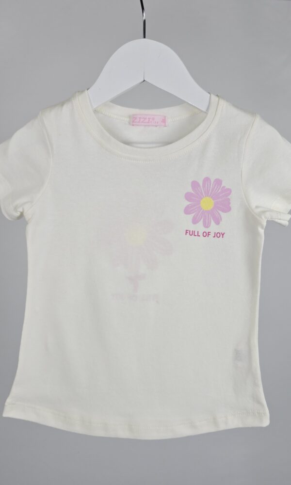 Remera Nena Algodon Lycra Flor Full con Espalda
