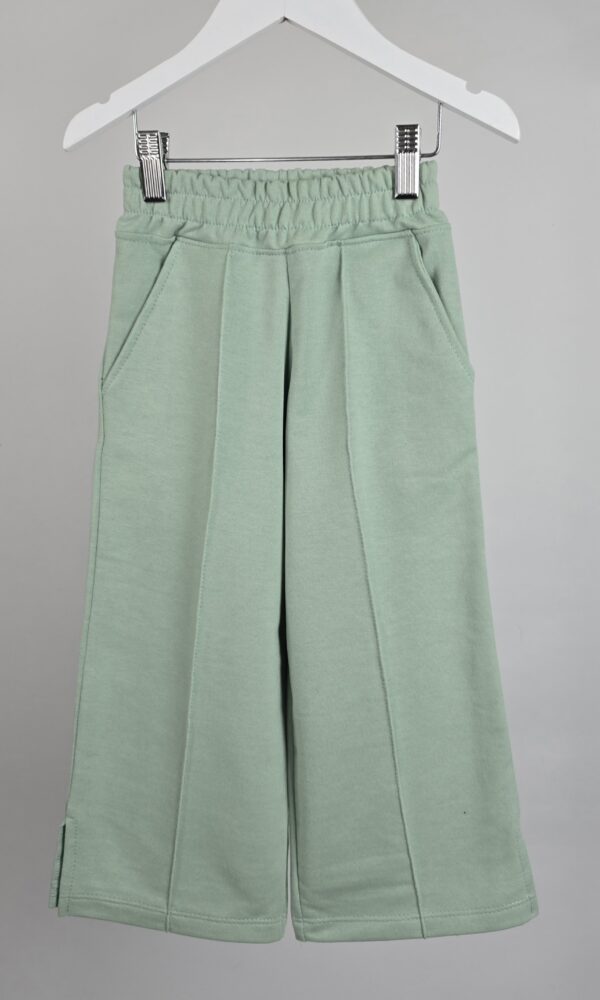 Pantalon Ancho Rustico Liso con Alforza