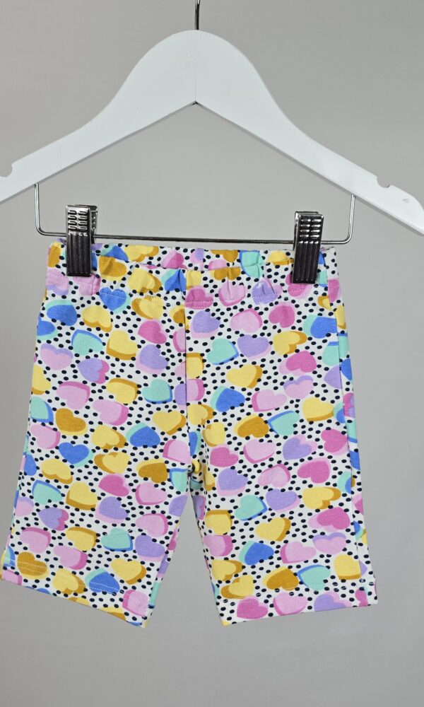 Calza Corta Nena Alg. Lycra Estamp.Corazon Lunares