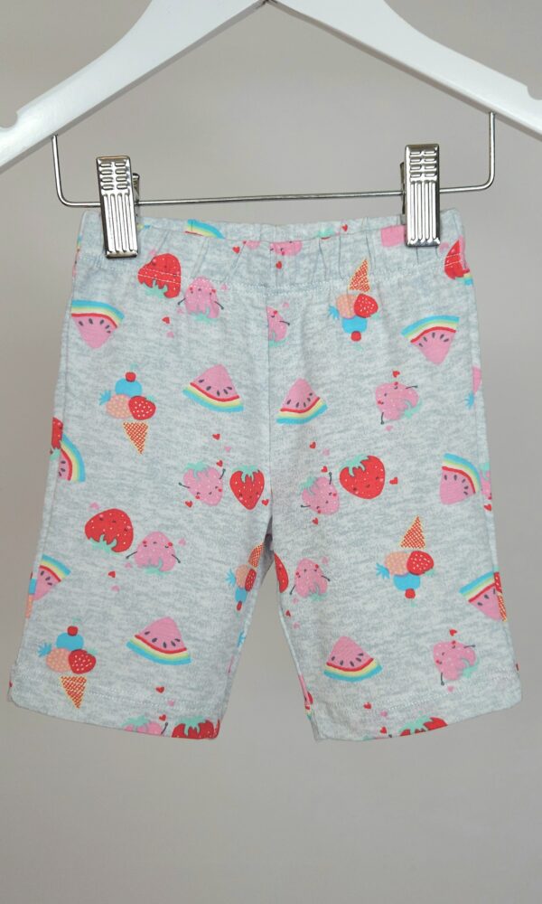 Calza Corta Nena Alg. Lycra Estamp.Sandia y Frutillitas