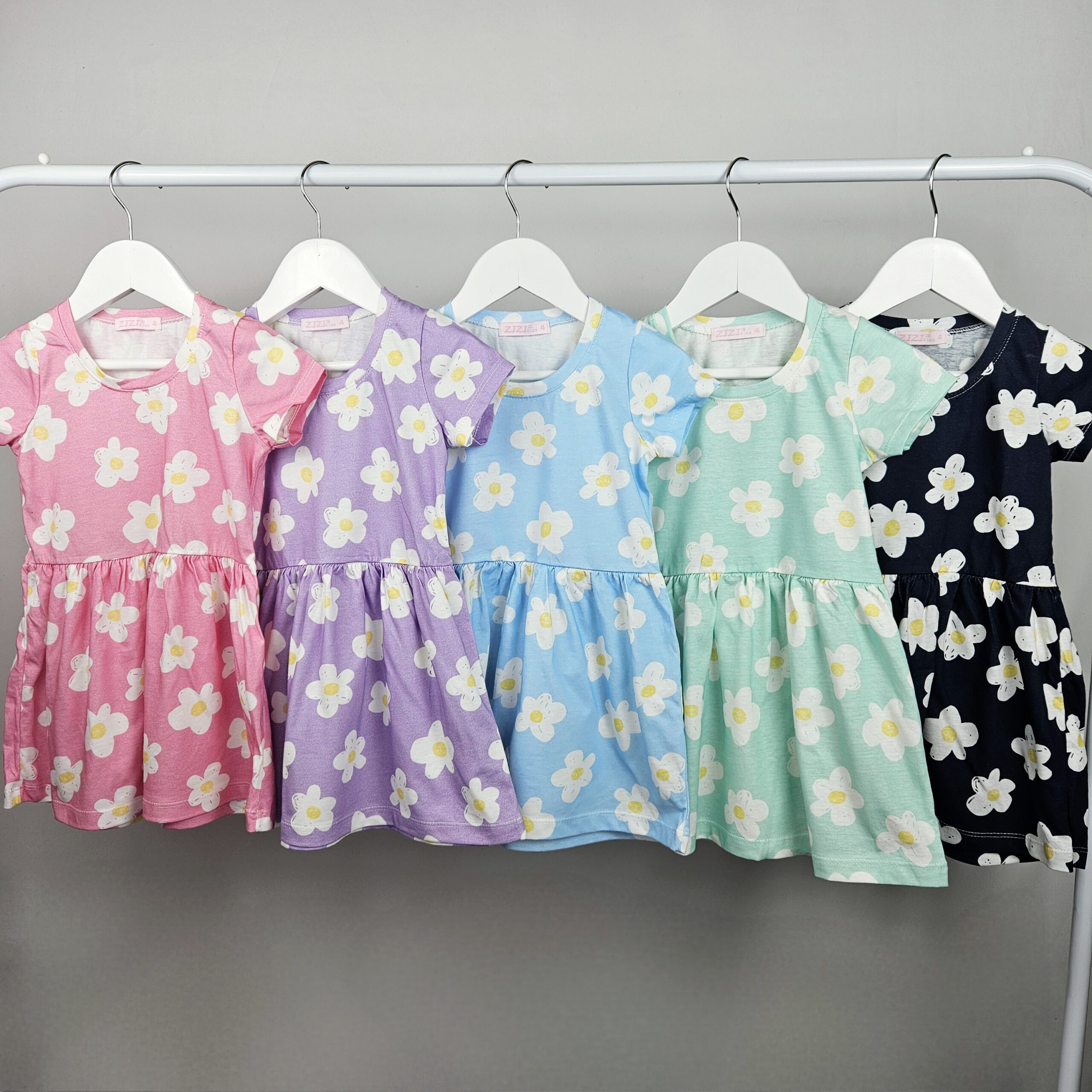 Vestido Nena Jersey Alg. Estamp. Margaritas*LIQUIDACION* - Imagen 2