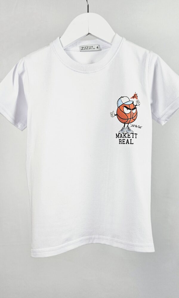 Remera Varon Pechera Pelota Basket