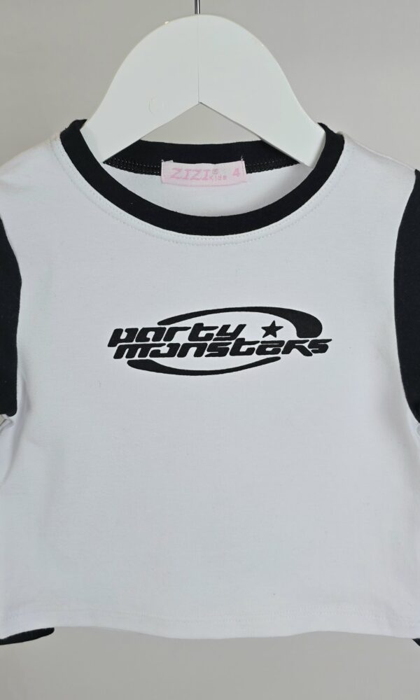 Camiseta Nena Alg. Lycra Combinada Party Monster