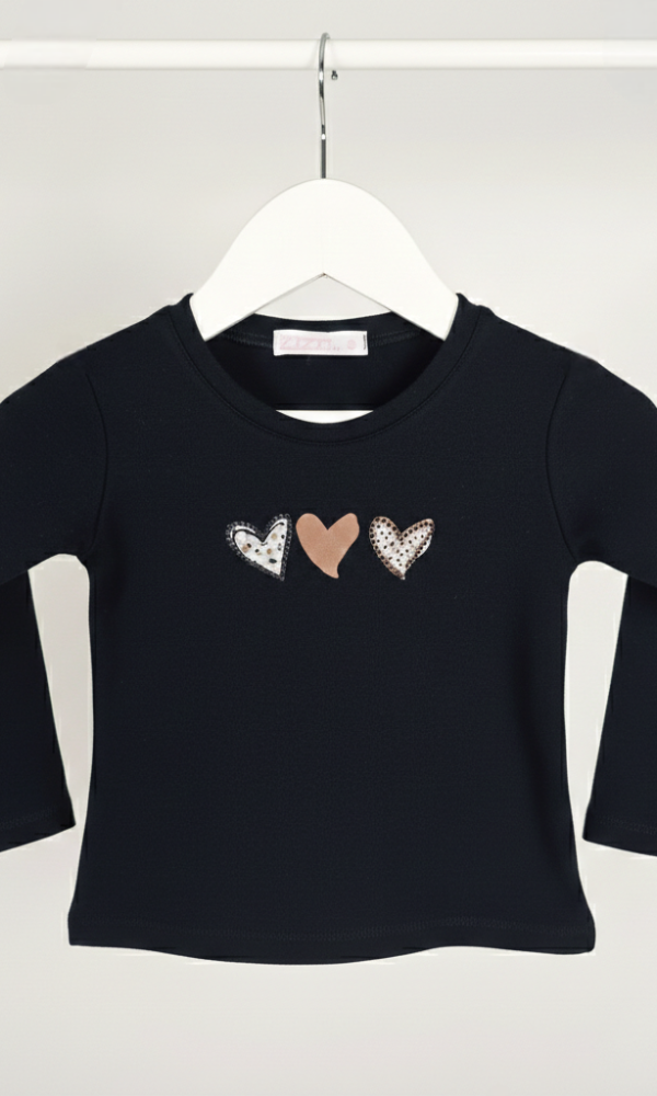 Camiseta Beba 3 Corazones