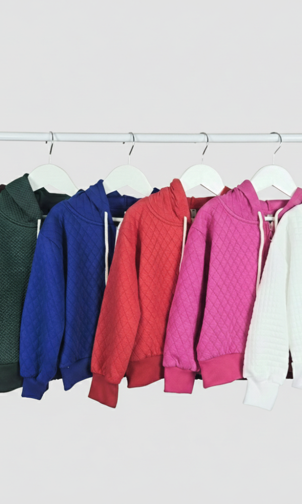 Alternative view of Campera Matelasse Liso con Capucha y Cordon