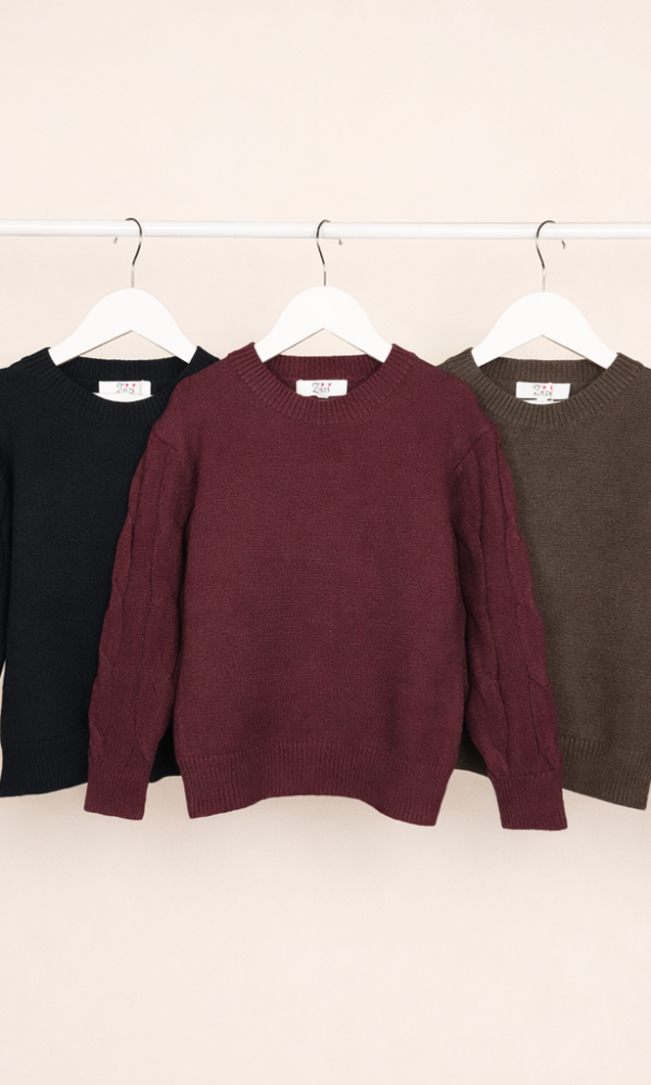 Alternative view of Sweater Liso Con Mangas Trenzado