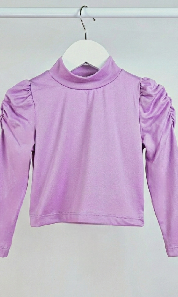 Media Polera Juvenil  a la Cintura Manga Frunce Modal Soft Liso