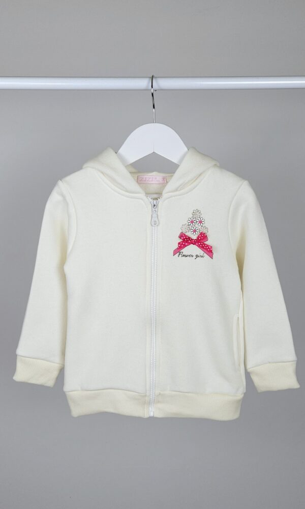 Campera Beba Friza Flores C/Moño C/Capucha