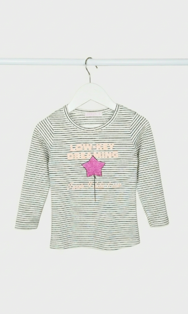 Camiseta Nena Modal Viscosa Rayada Estrella Dreaming