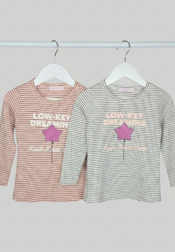 Alternative view of Camiseta Nena Modal Viscosa Rayada Estrella Dreaming