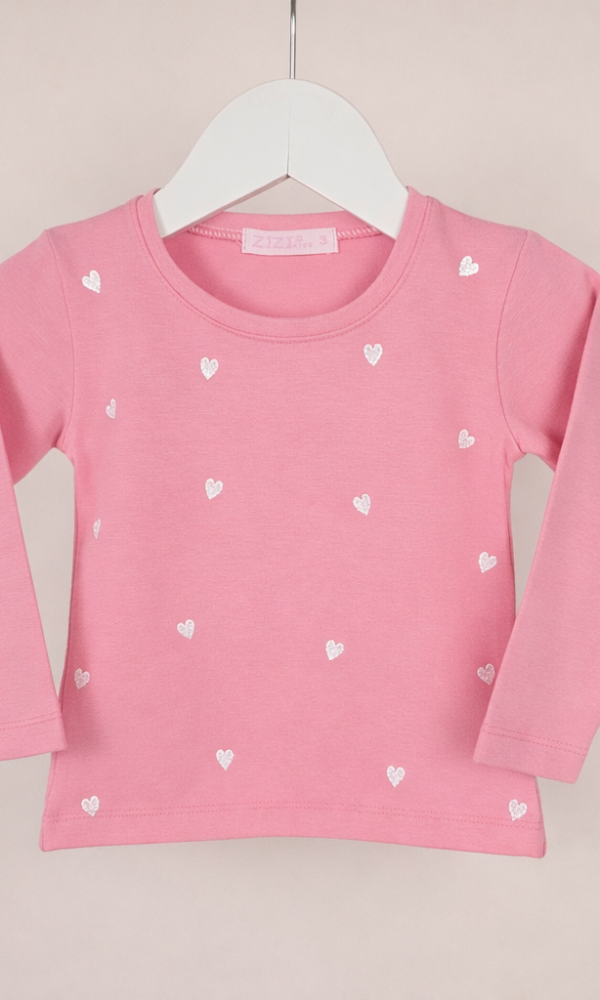 Camiseta Beba Corazones Salpicados Algodon Lycra