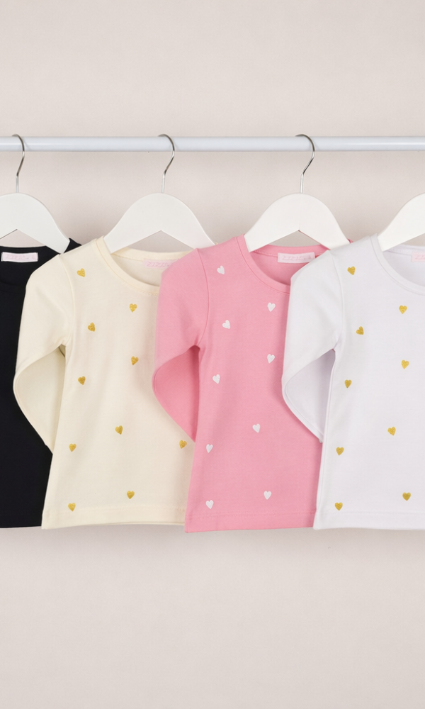 Alternative view of Camiseta Beba Corazones Salpicados Algodon Lycra