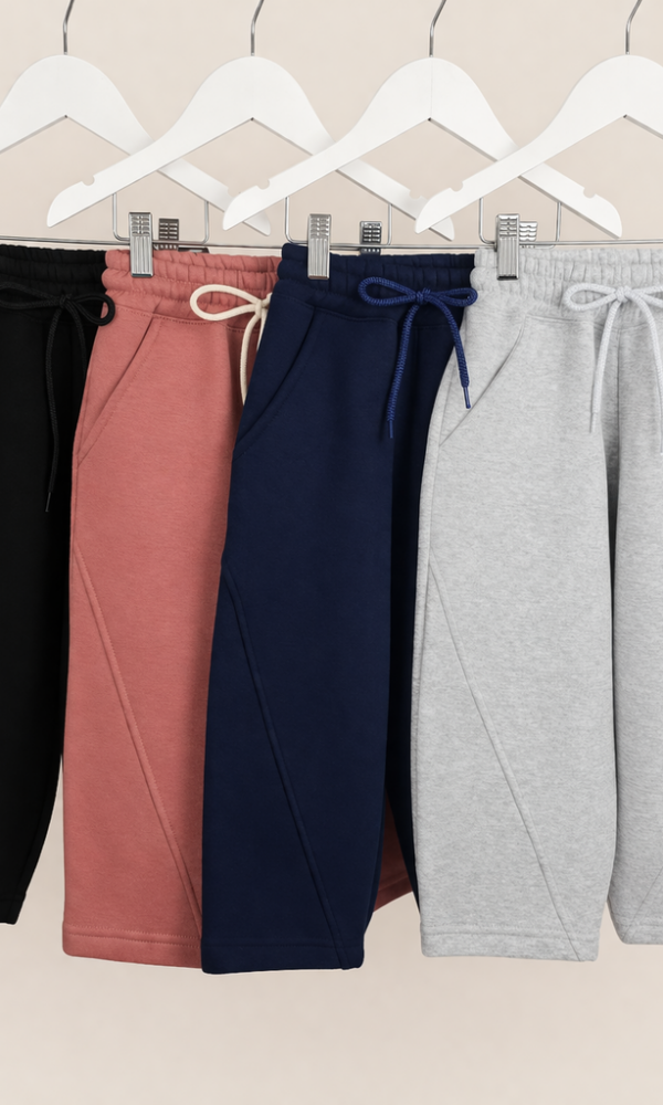 Alternative view of Pantalon Friza Baggy Liso con Recorte y Cordon