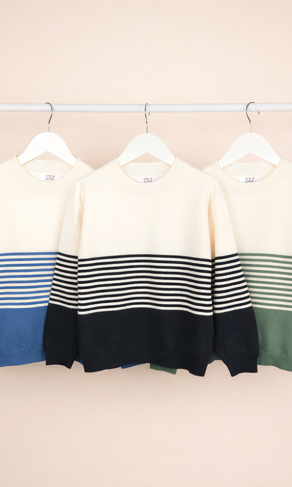 Alternative view of Sweater Combinado Raya Fina