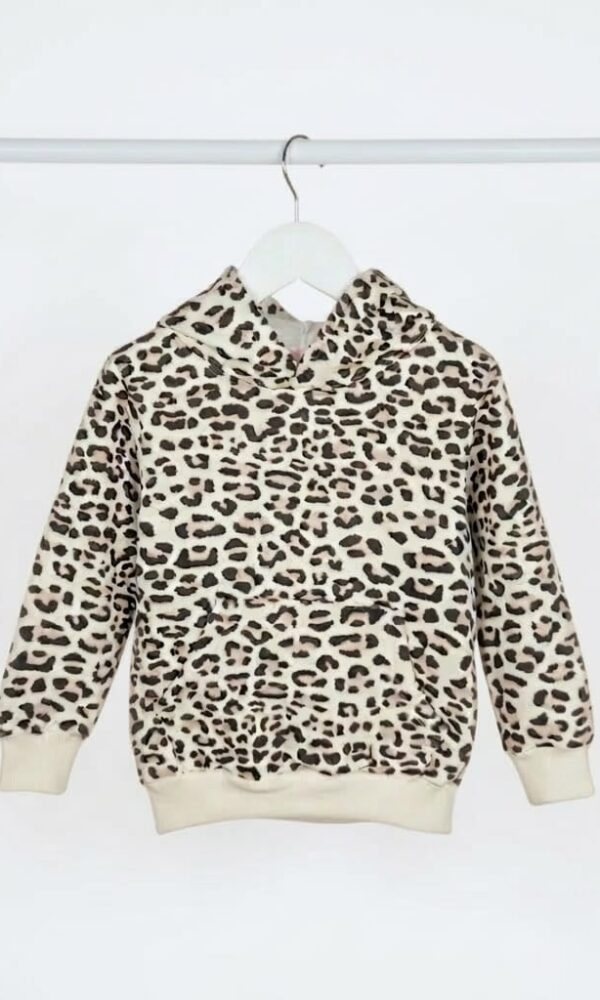 Buzo Beba Friza Animal Print con Capucha y Canguro