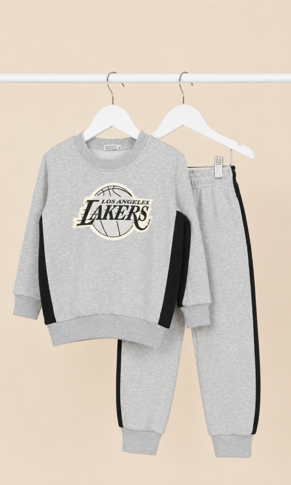 Alternative view of Conjunto Friza Lakers con Buzo y Pantalon Tira Lateral Combinado