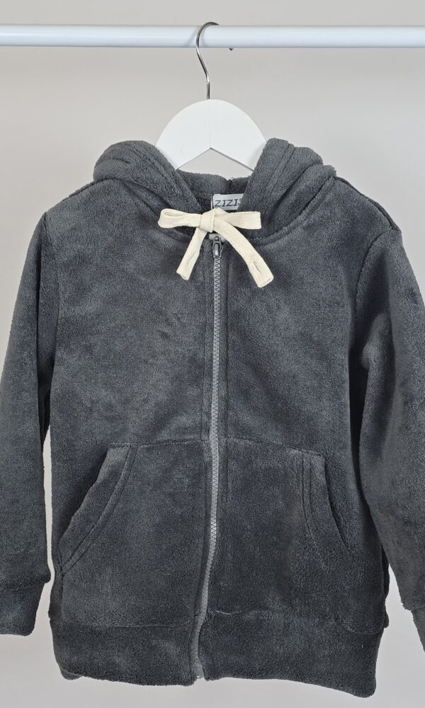 Campera Peluche Bifaz con Capucha Canguro y Cordon