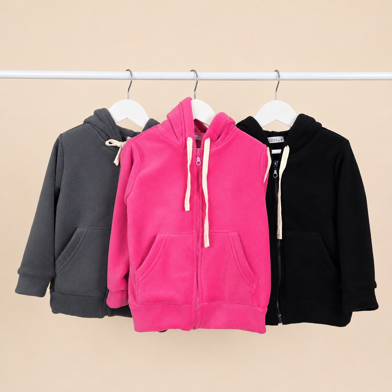 Campera Peluche Bifaz con Capucha Canguro y Cordon - Imagen 2