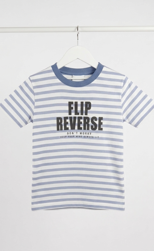Remera Varon Jersey Algon Rayada Flip Reverse