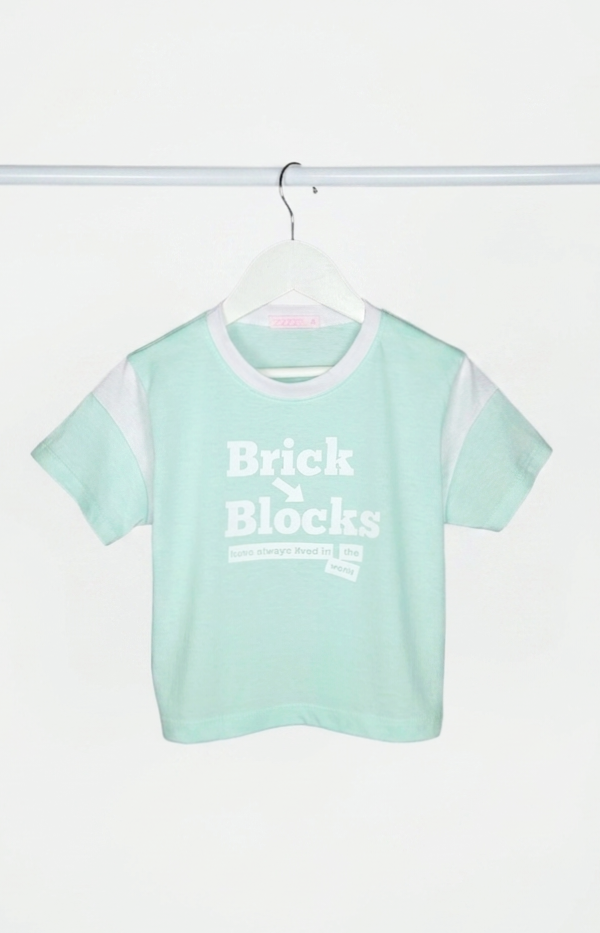 Remera Nena Combinada Brick Blocks
