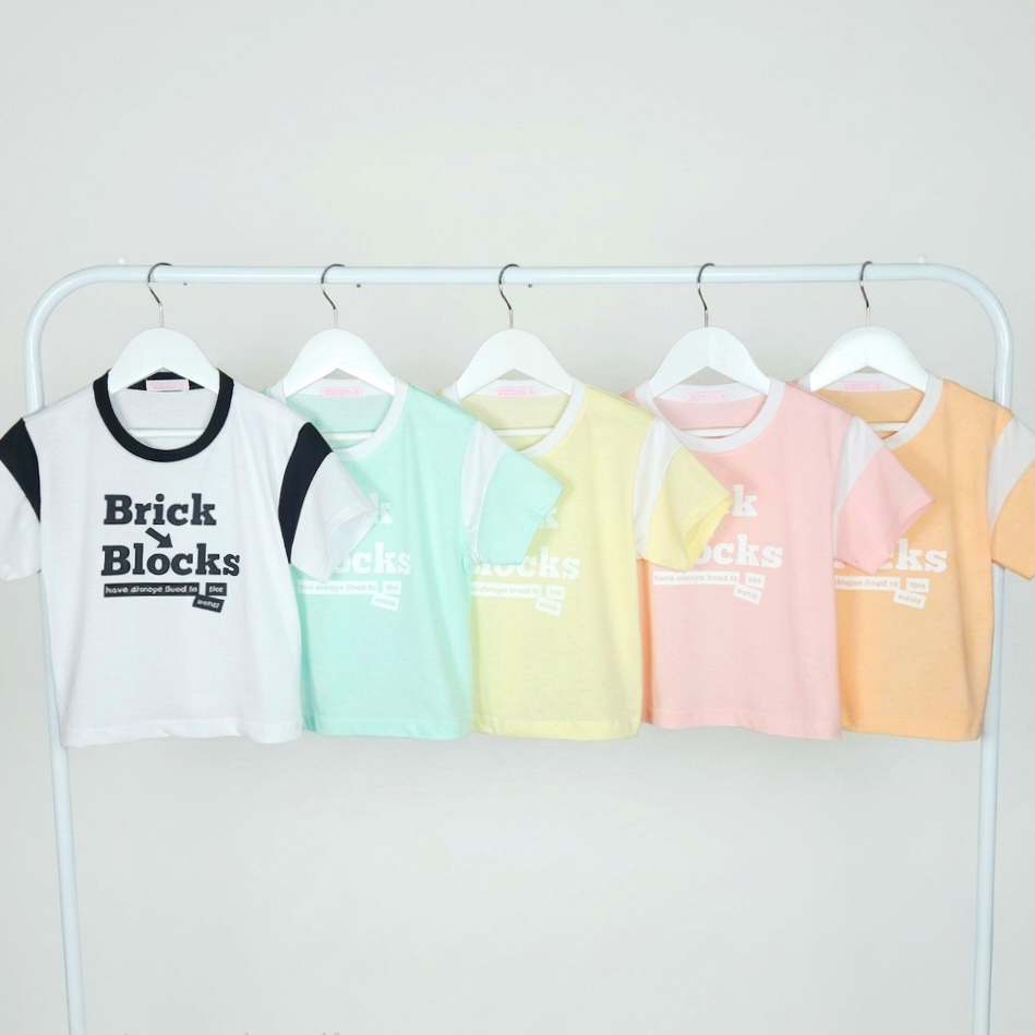 Remera Nena Combinada Brick Blocks - Imagen 2