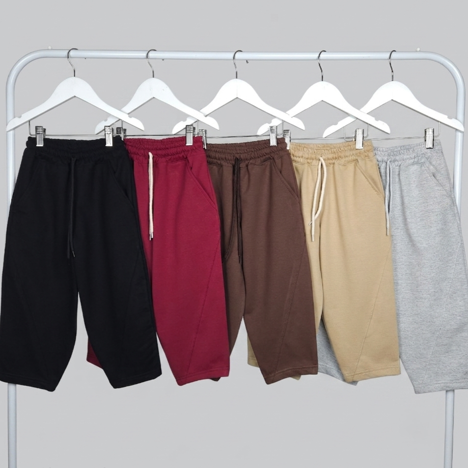 Pantalon Rustico Baggy Recorte Diagonal Liso con Cordon - Imagen 2