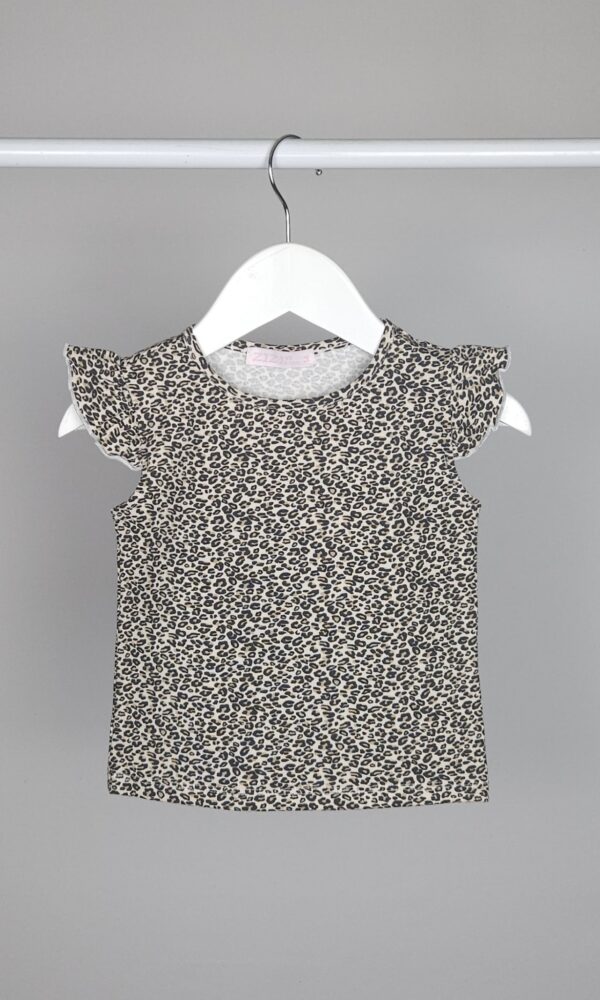 Remera Beba Animal Print Manga Volado Alg Lycra