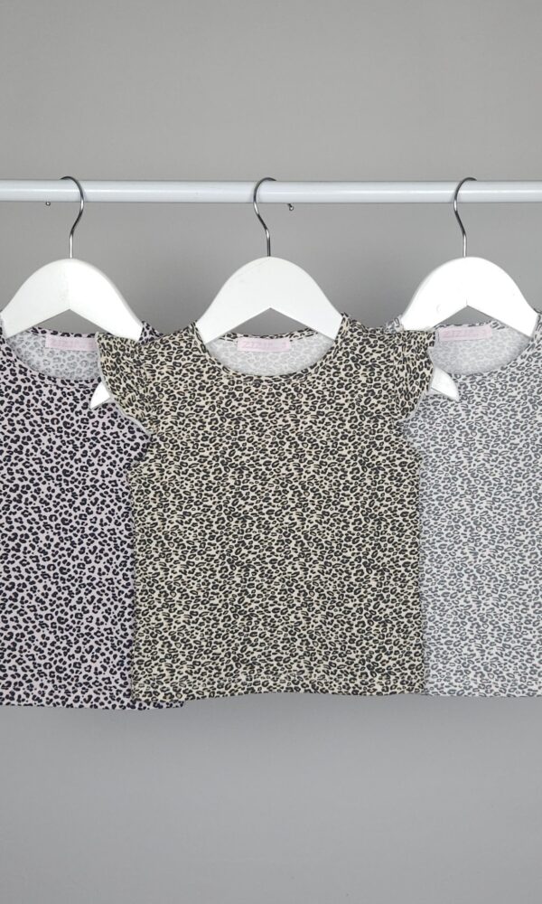 Alternative view of Remera Beba Animal Print Manga Volado Alg Lycra