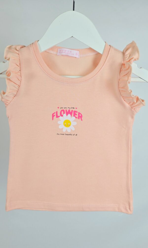Remera Beba Margarita Flower con Volados Alg Lycra