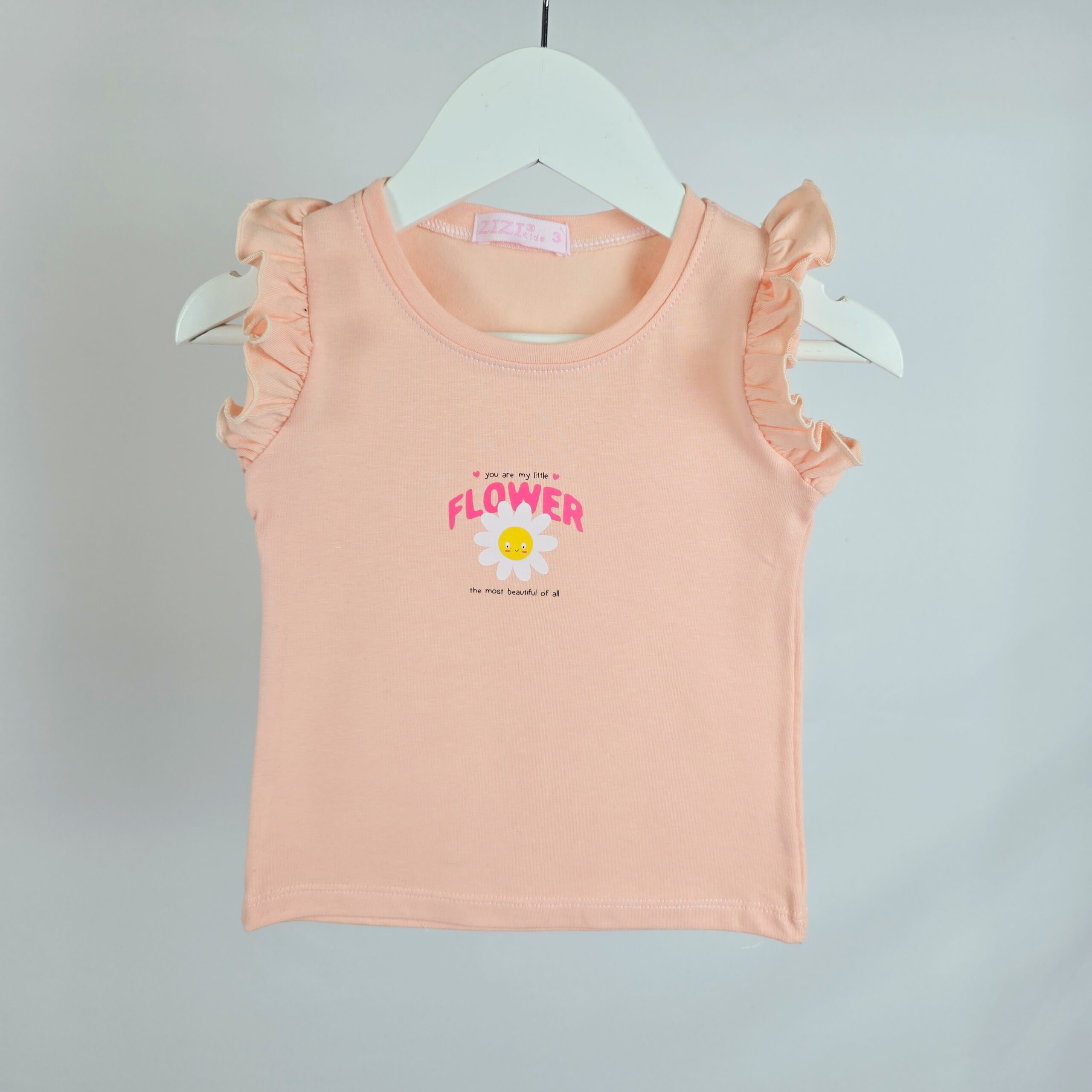 Remera Beba Margarita Flower con Volados Alg Lycra