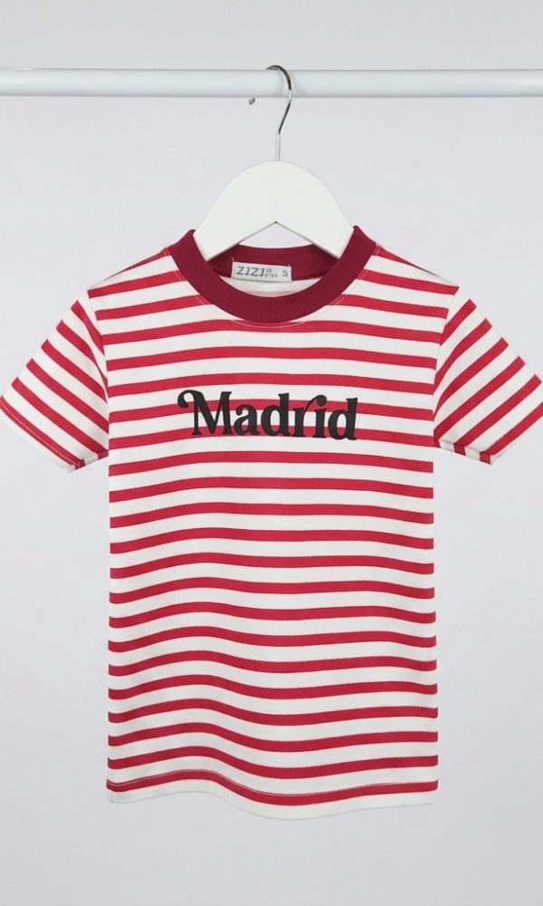 Remera Bebe Jersey Alg Rayado Madrid