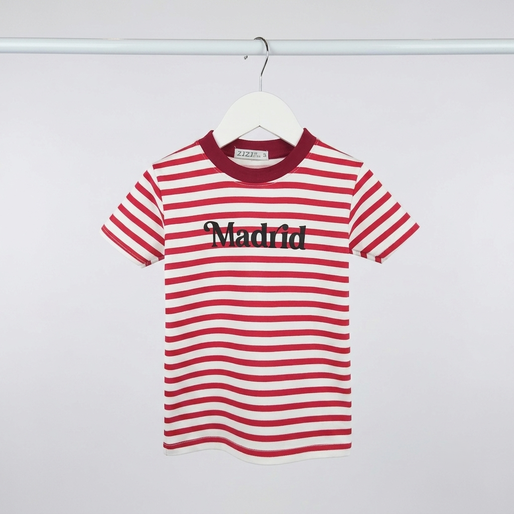 Remera Bebe Jersey Alg Rayado Madrid