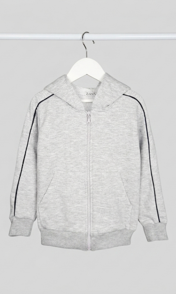 Campera Rustico Liso con Doble Vivos Combinado y Capucha