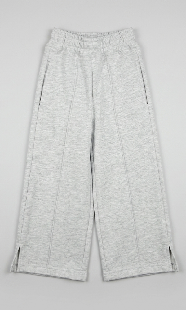 Pantalon Ancho Rustico Liso con Alforza