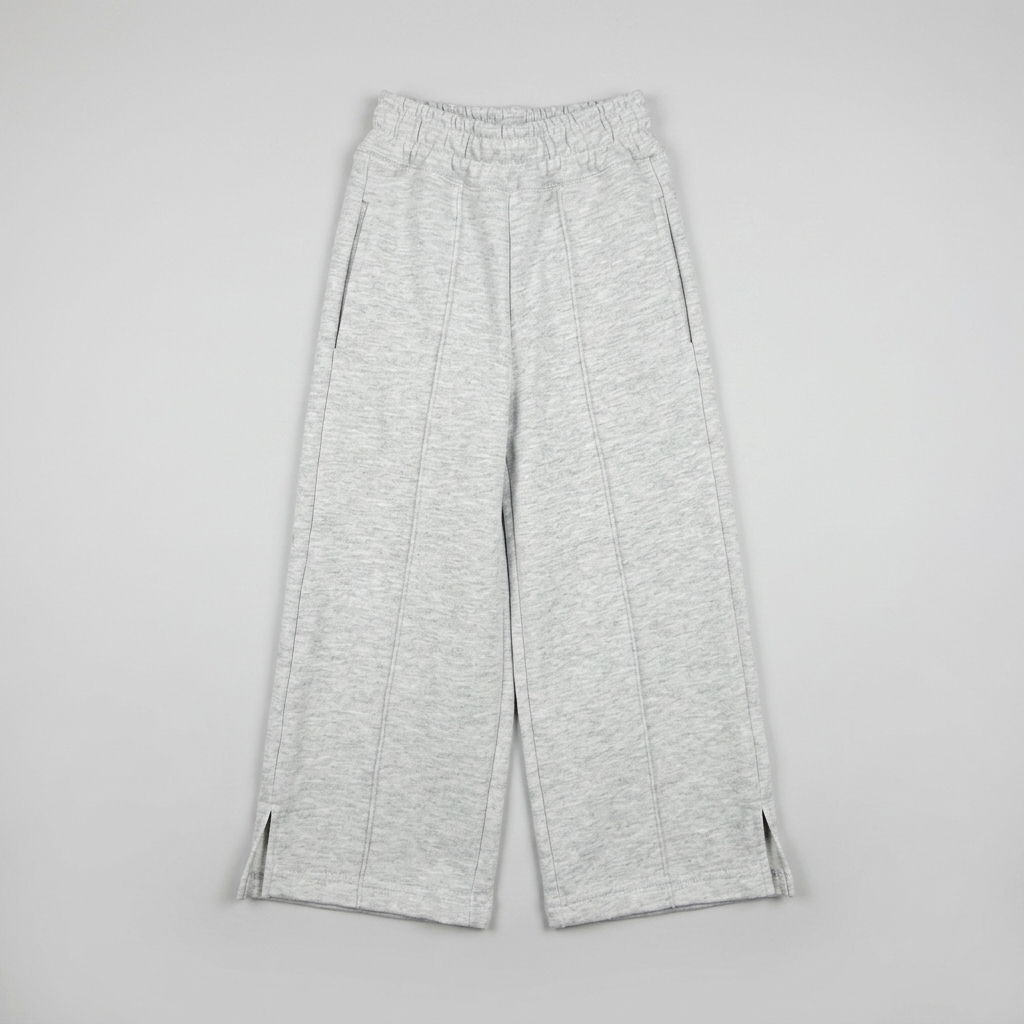 Pantalon Ancho Rustico Liso con Alforza