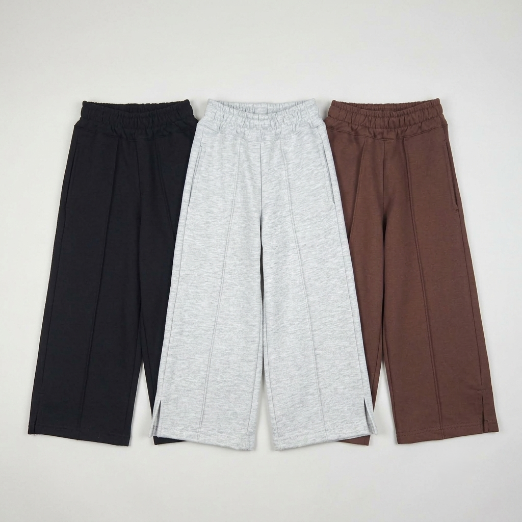 Pantalon Ancho Rustico Liso con Alforza - Imagen 2