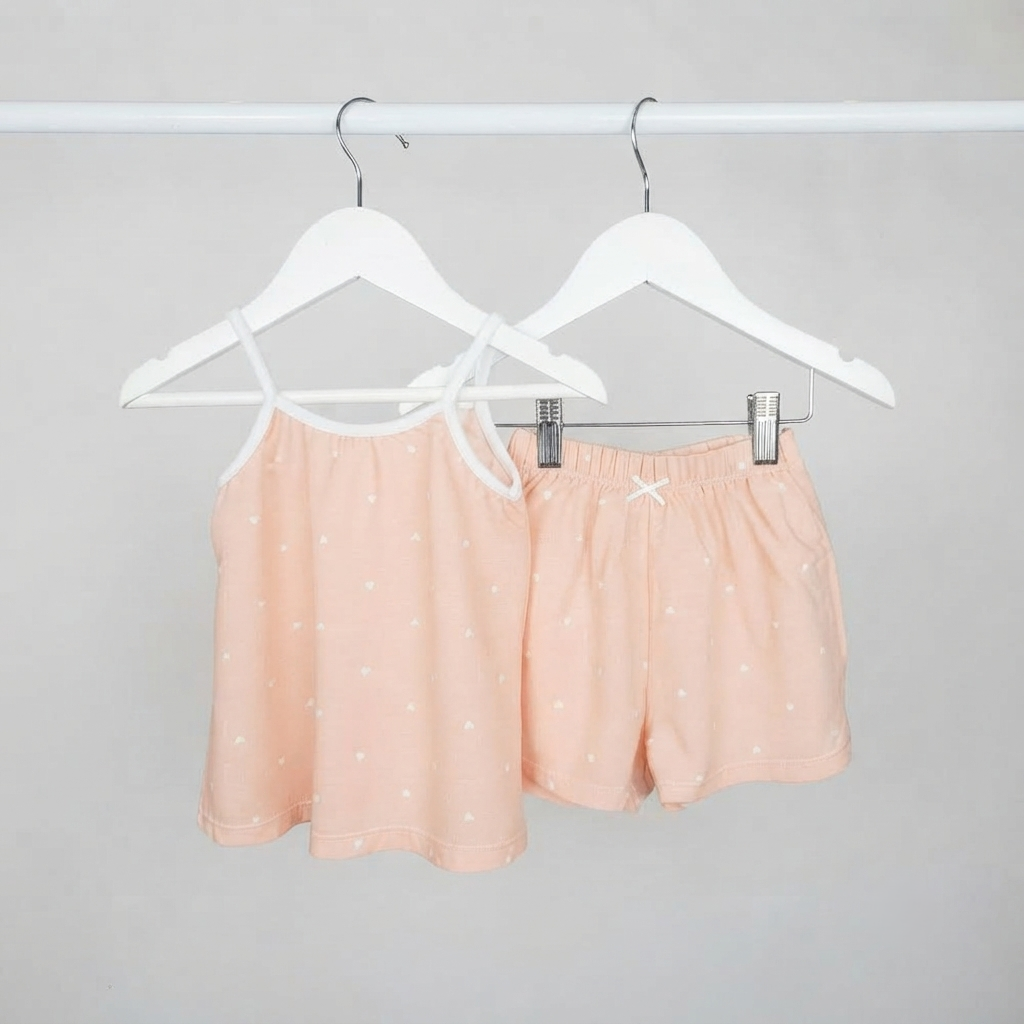 Conjunto Fibrana Corazones Musculosa y Short - Imagen 2