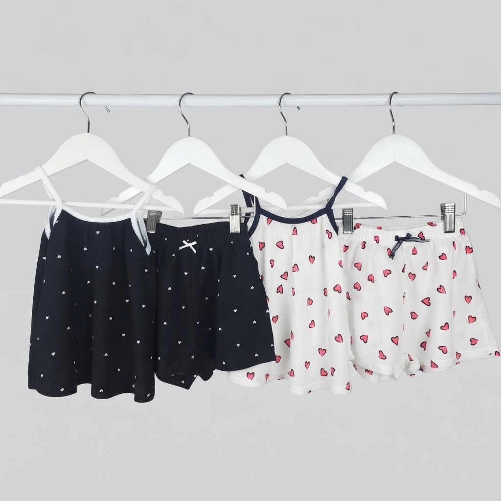 Conjunto Fibrana Corazones Musculosa y Short - Imagen 5