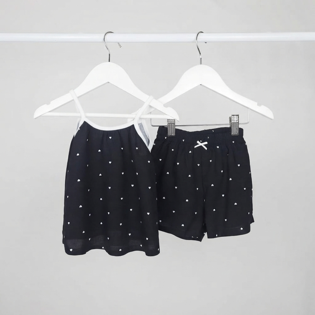 Conjunto Fibrana Corazones Musculosa y Short - Imagen 3