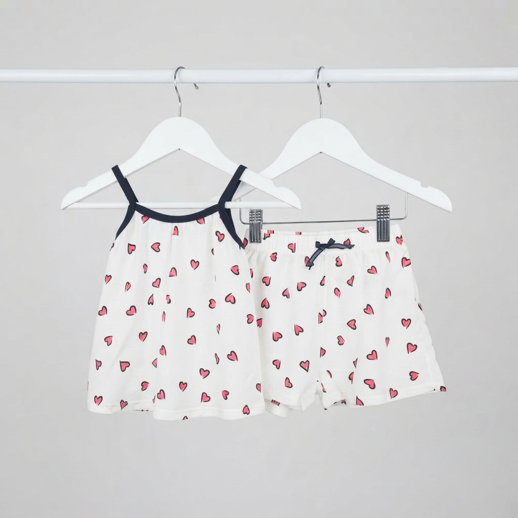 Conjunto Fibrana Corazones Musculosa y Short - Imagen 4