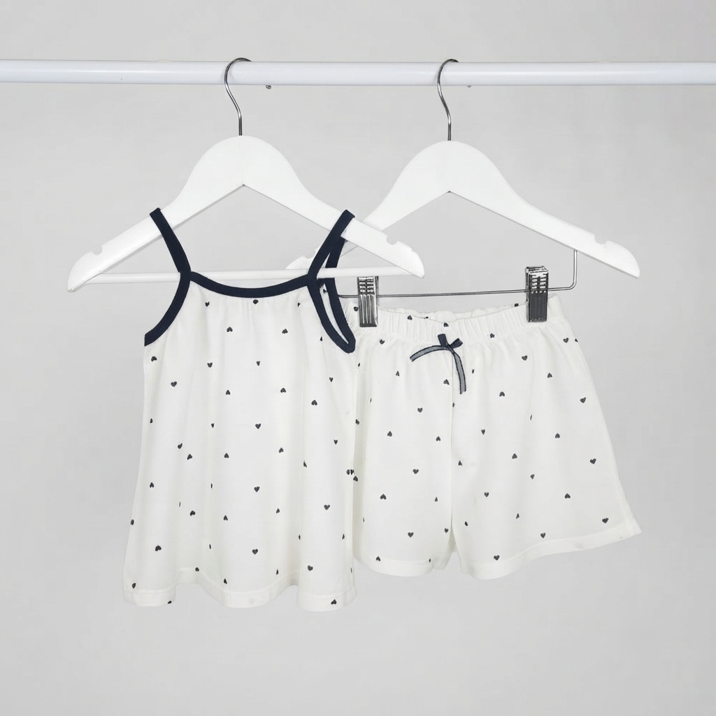 Conjunto Fibrana Corazones Musculosa y Short