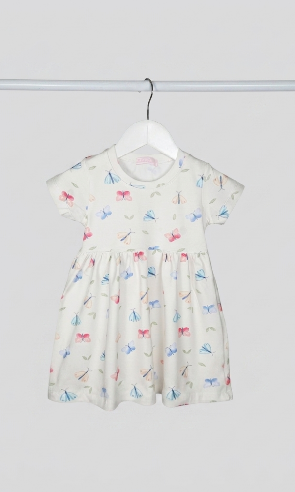 Vestido Beba Mariposas Alg Lycra Manga Corta