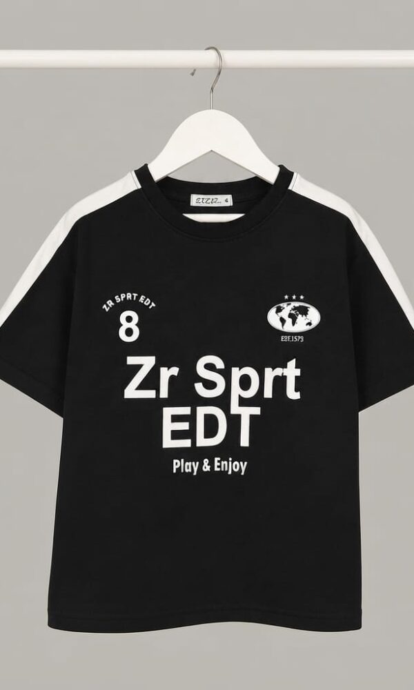 Remera Boxy Fit con Recorte Hombro Combinado Zr Sprt