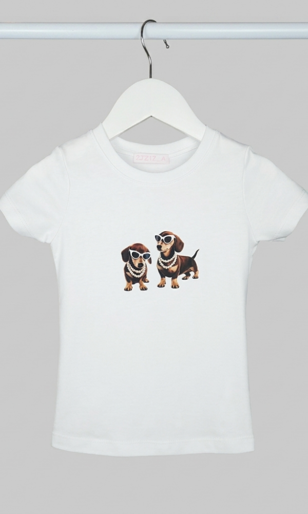 Remera Nena Perro Salchicha Algodon Lycra