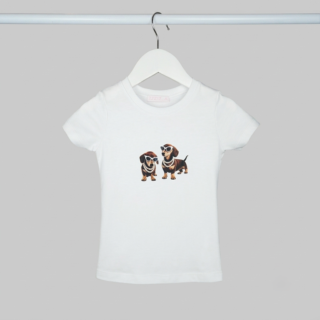 Remera Nena Perro Salchicha Algodon Lycra