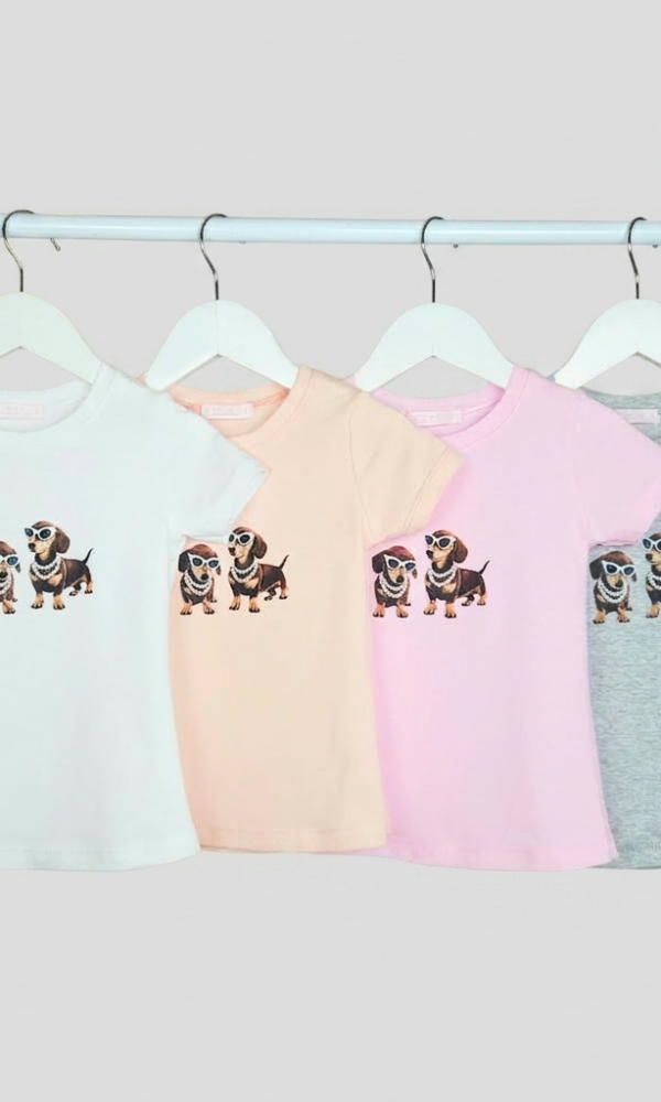 Alternative view of Remera Nena Perro Salchicha Algodon Lycra