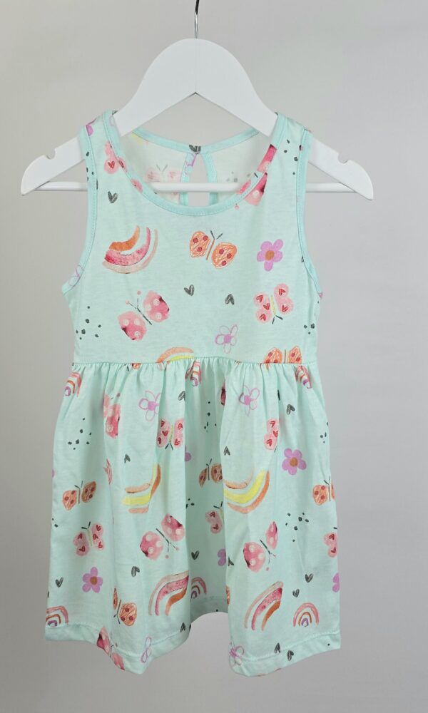 Vestido C/Gota Jersey Alg.Mariposa Arcoiris *LIQUIDACIÓN*